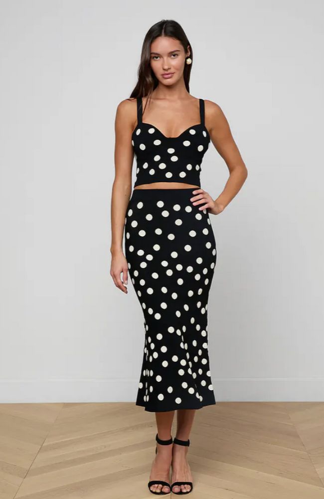 Tula Polka Dot Bra Top in Black Ecru
