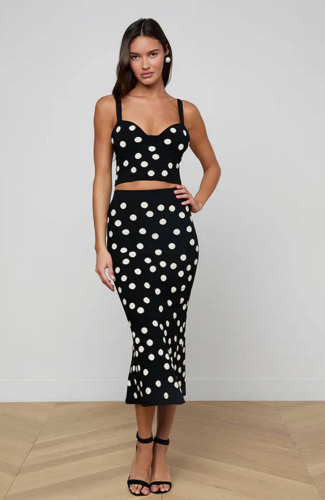 Mae Polka Dot Flare Skirt