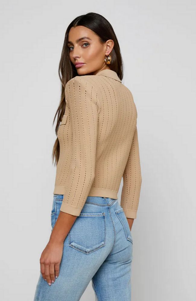 Collard Cardigan in LIght Almond