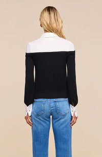 Mathilde Poplin Cuff Collared Pull Over