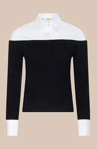 Mathilde Poplin Cuff Collared Pull Over