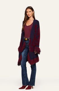 Naiad Jacquard Fringe Cardigan