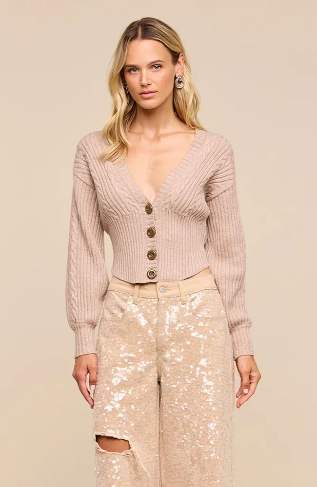 Hail Vneck Cable Cardigan