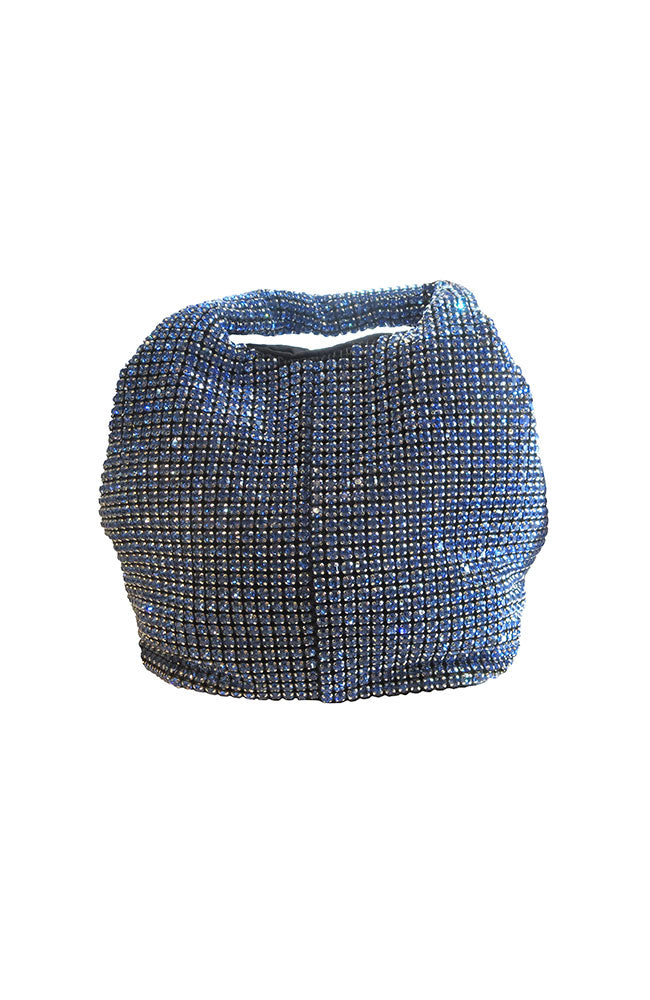 Blue Crystal 2 Handle Purse