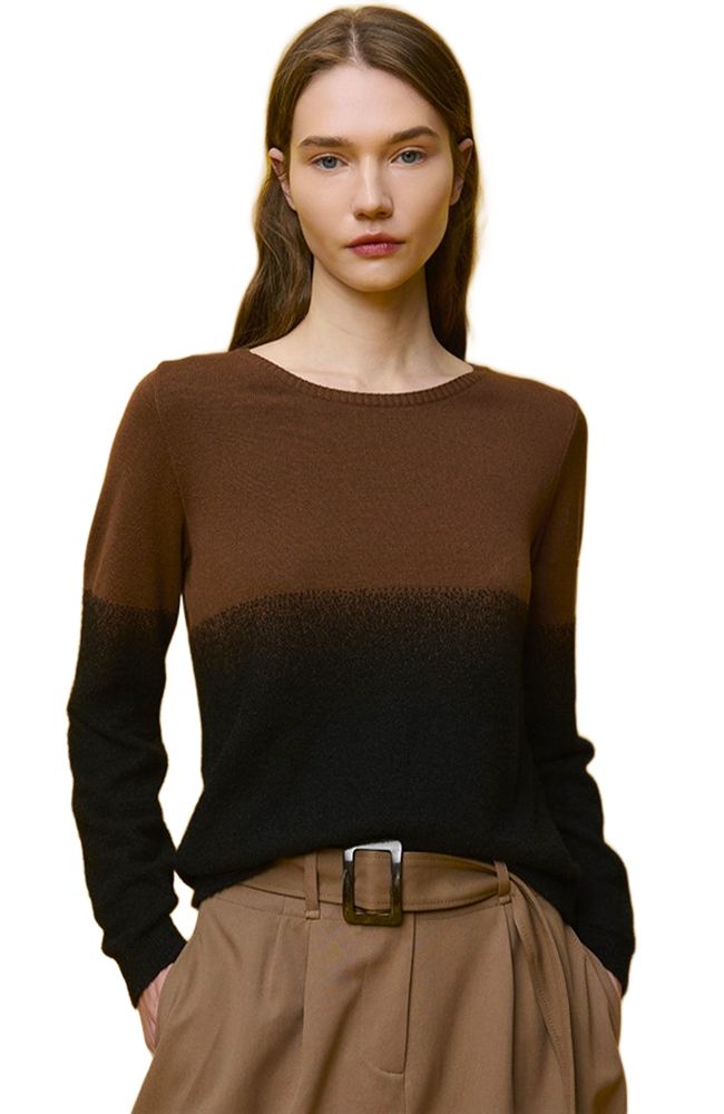 Brown Colorblock Sweater