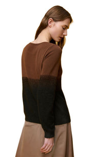 Brown Colorblock Sweater