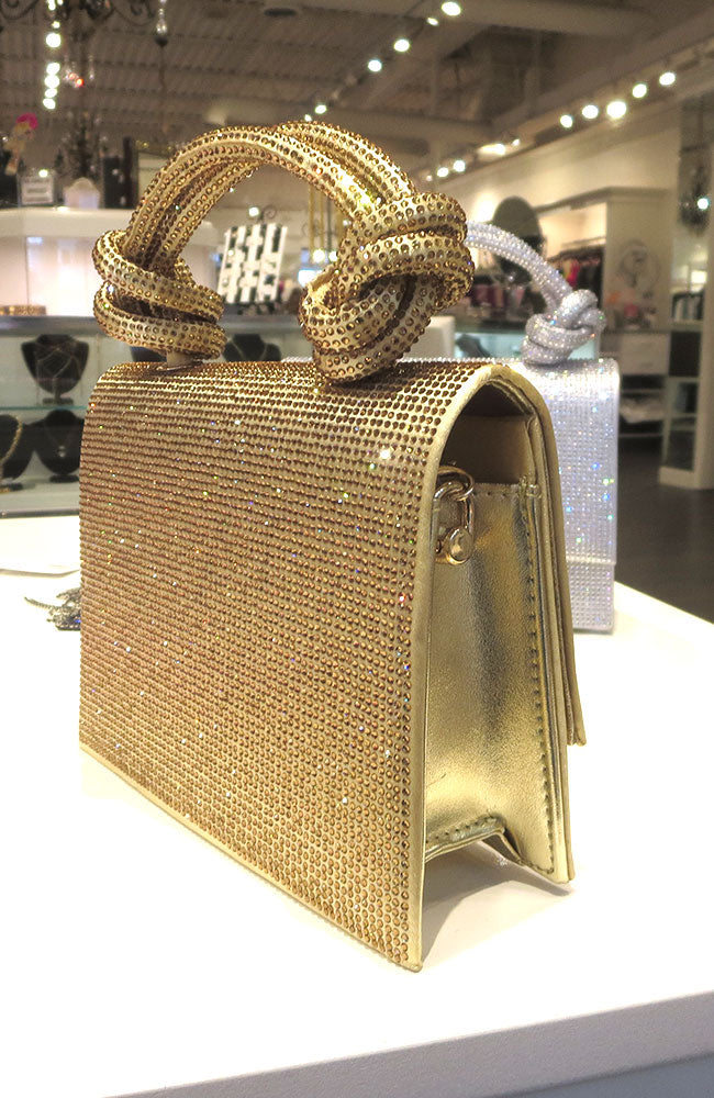 Gold 2 Knot Flap Top Purse