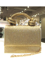 Gold 2 Knot Flap Top Purse