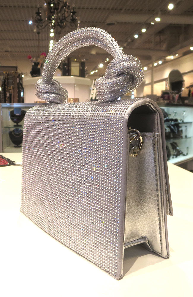 Silver 2 Knot Flap Top Purse