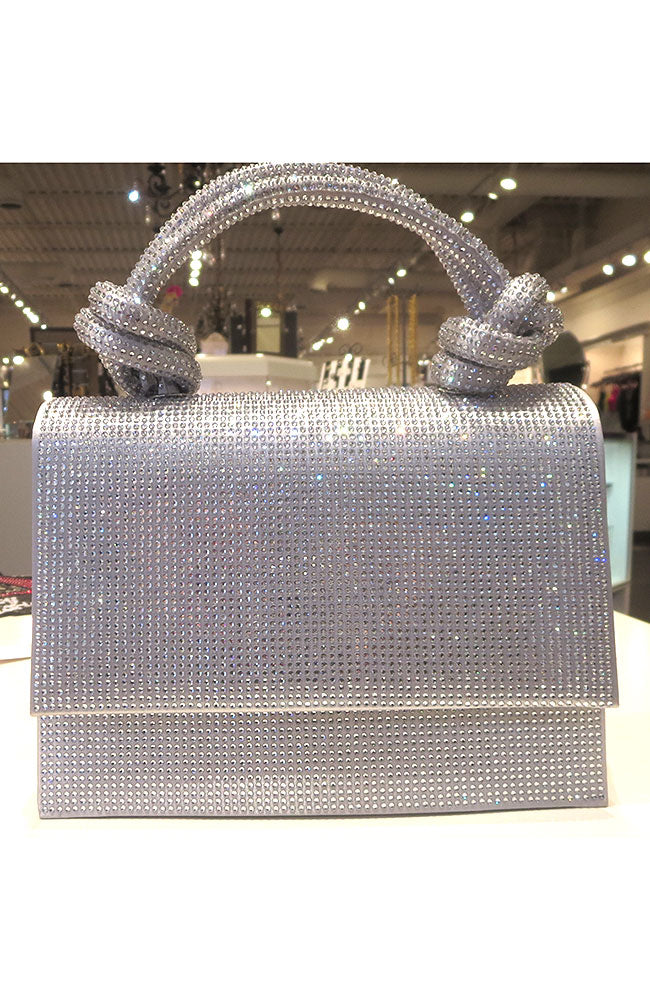 Silver 2 Knot Flap Top Purse