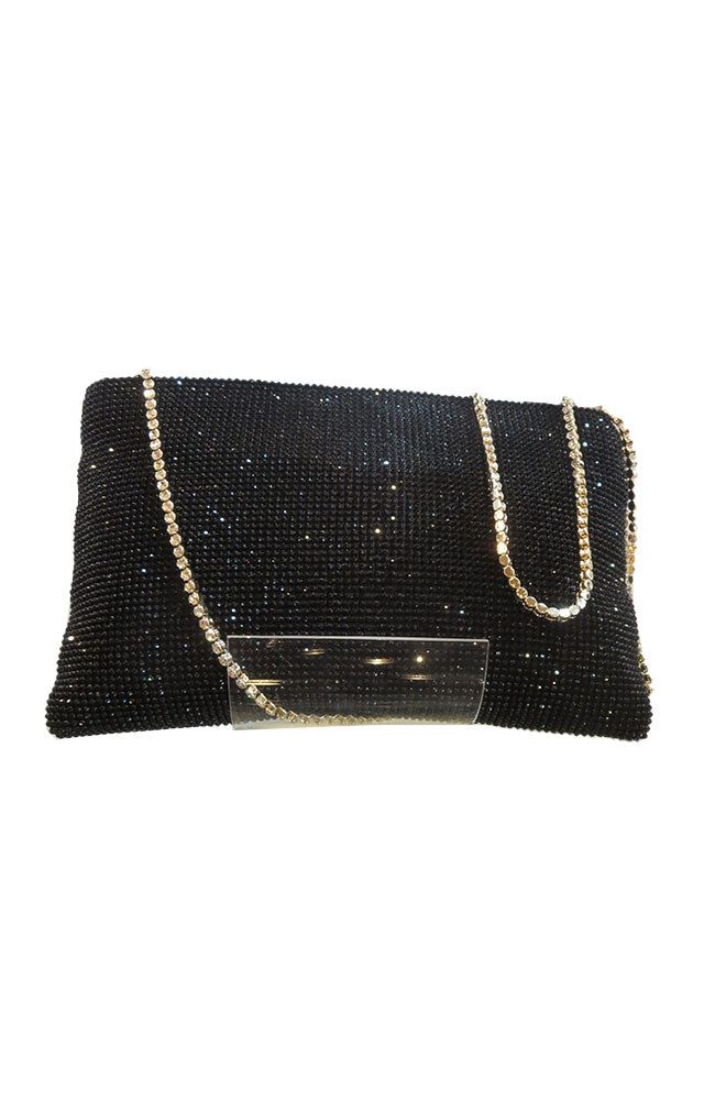Black Classic Crystal Clutch