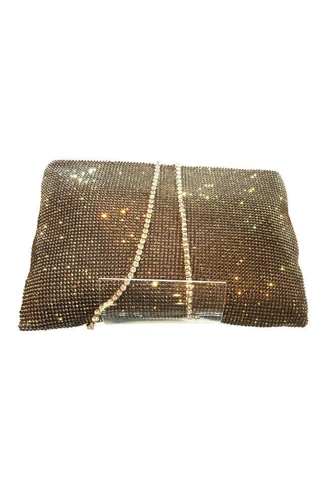 Gold Classic Crystal Clutch