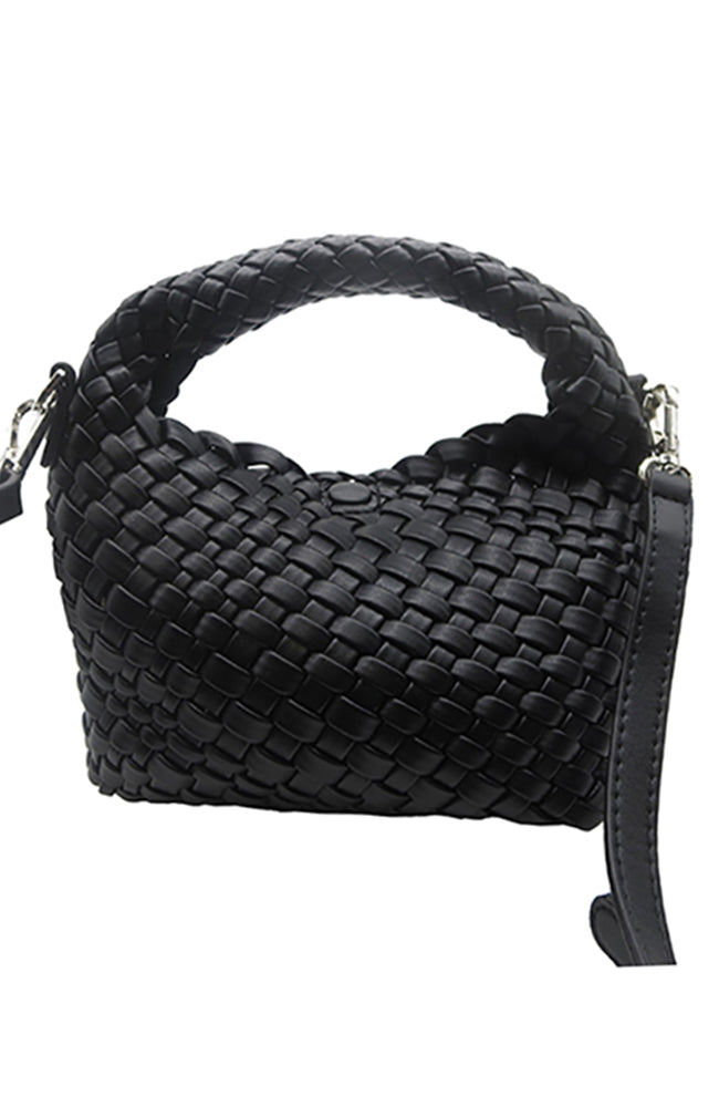 Black Woven Convertible Bag