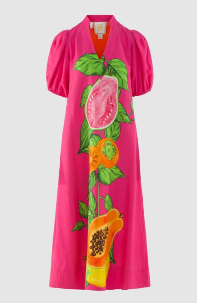Hampton Dress in Papaya Vine