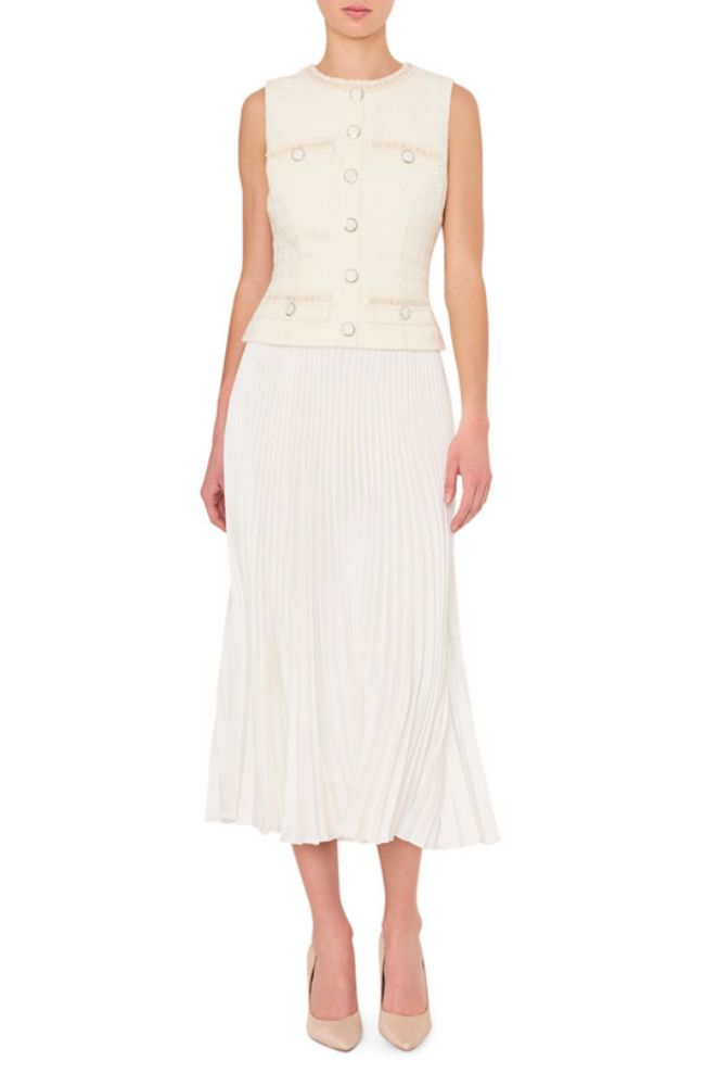 Boucle Mixed Media Dress