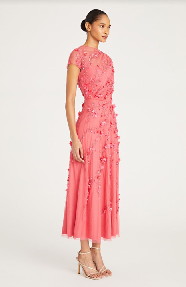 Leona Petal Midi Dress 0 / Camellia