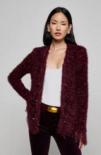 Azure Cardigan Blazer in Malbec