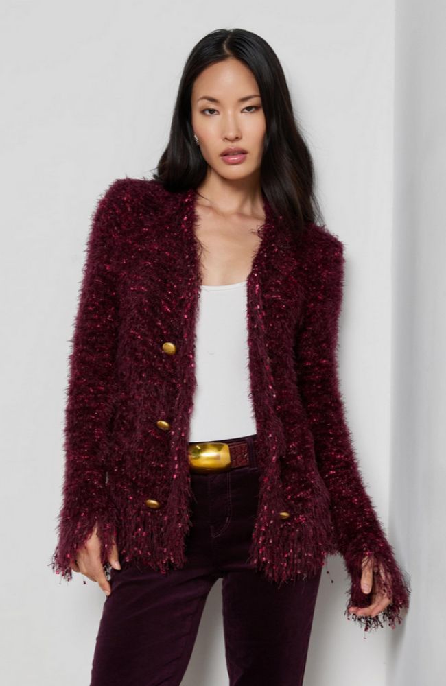 Azure Cardigan Blazer in Malbec