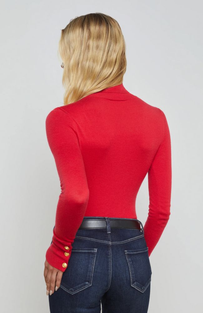 Flora Turtleneck Sweater in Lava Red