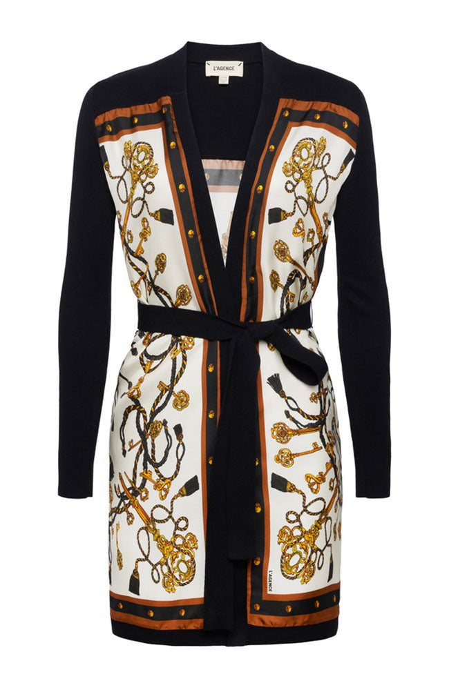 Beverly Silk Panel Cardi