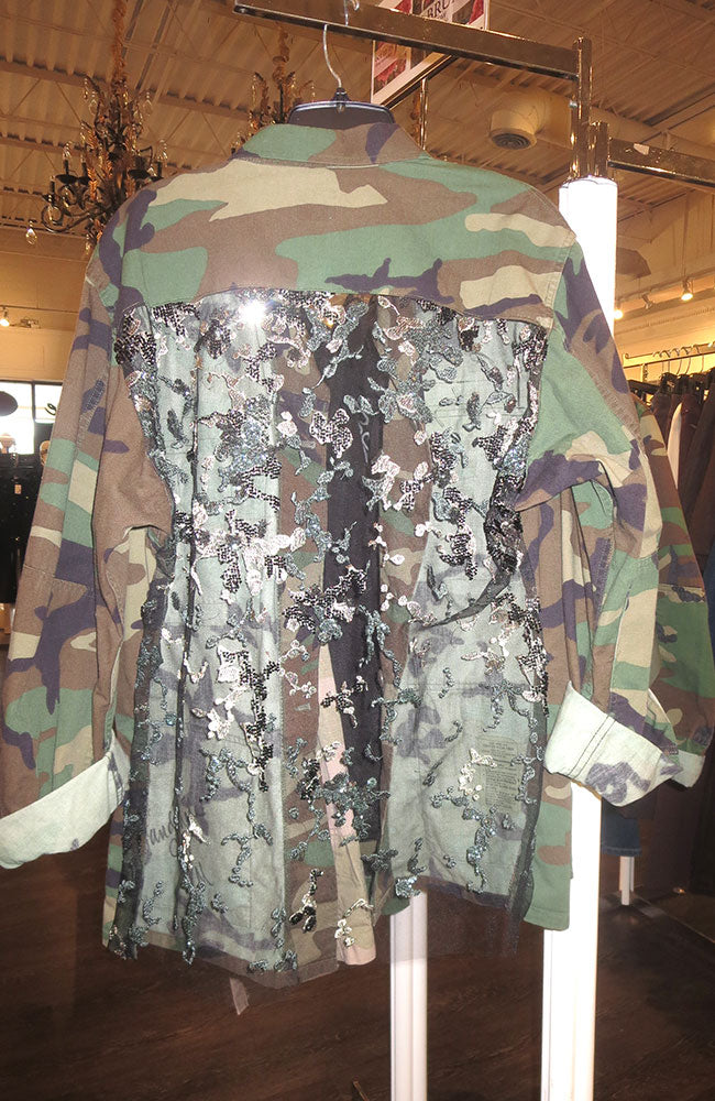 Camo FL Camo Sequin Jacket with Brooch