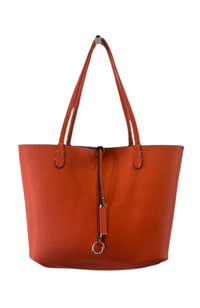 Reversible Tote with Insert in Orange Multi
