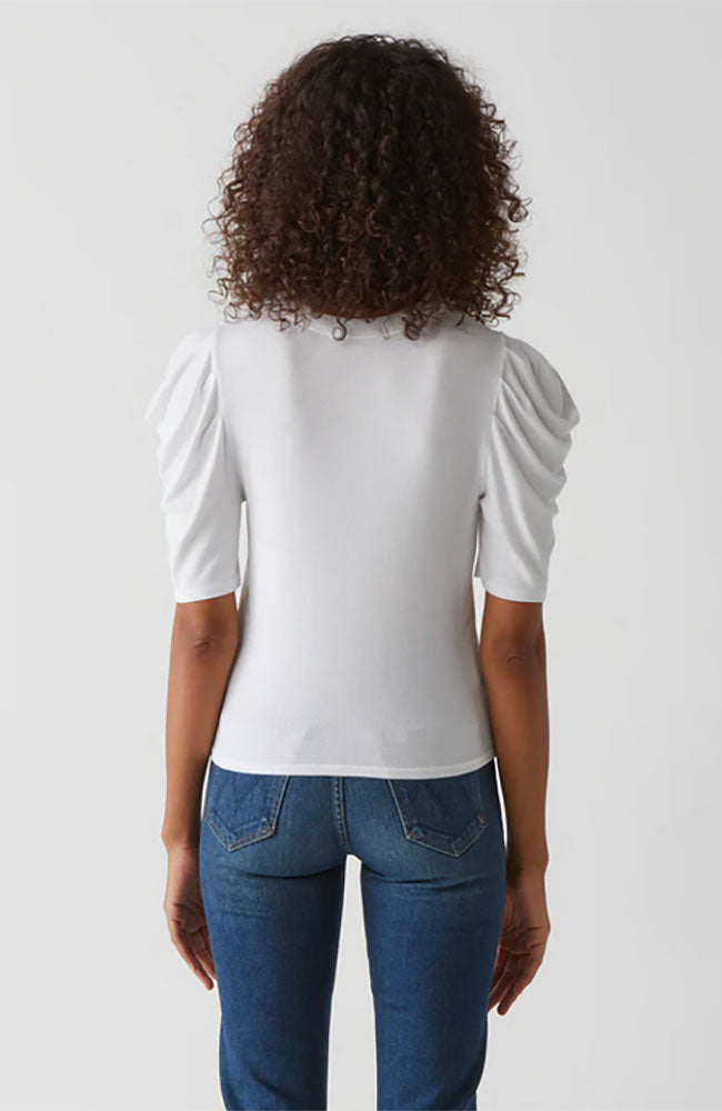 Andrea Pleated Sleeve Crop Top