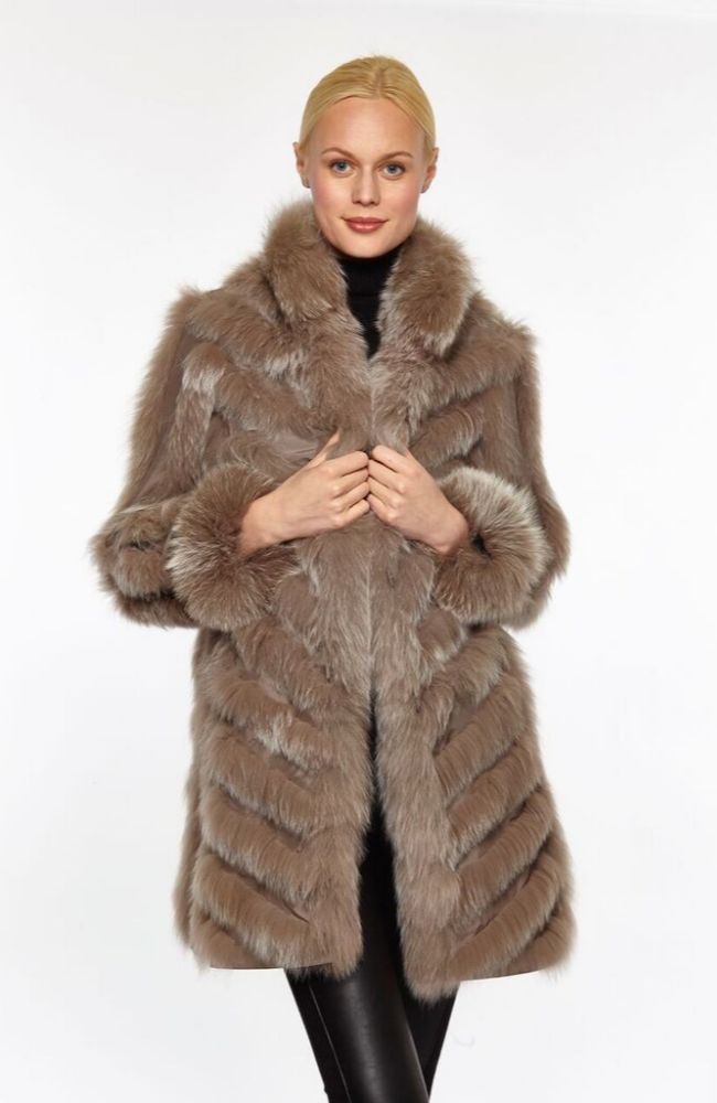 Fox Shawl Chevron Coat