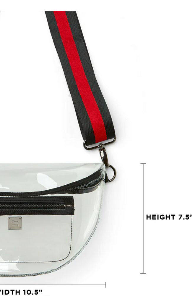 Clear Stadium Bag in Blk Red
