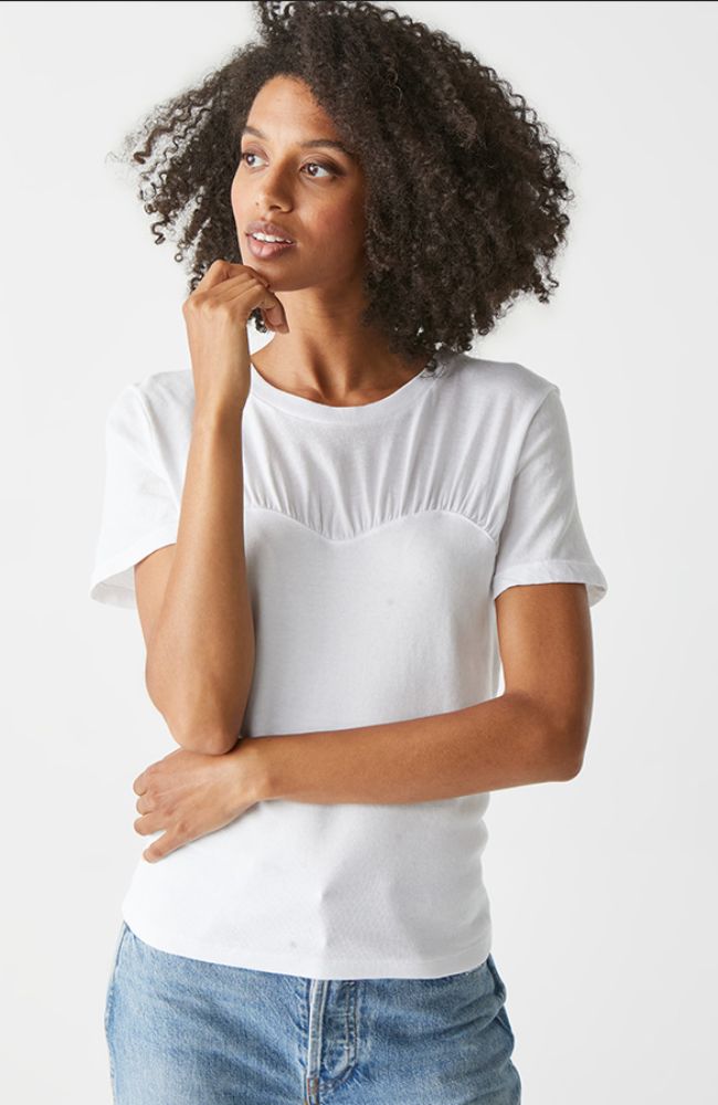 Victoria Shirred Fabric Tee