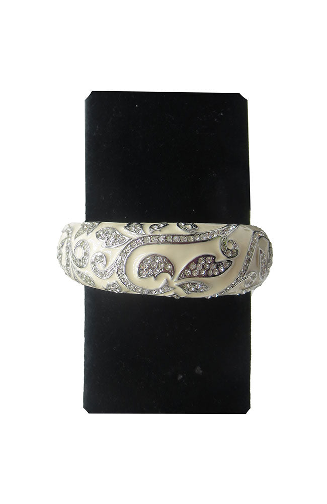Ivory Crystal Hinge Bangle