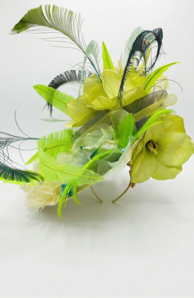 Bloom Wildly Yellow Green Fascinator
