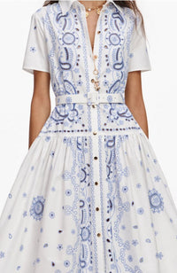 Embroidered Midi Dress