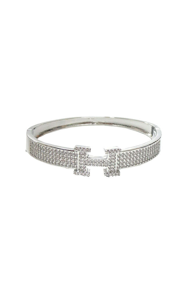 H Bracelet Small CZ Pave