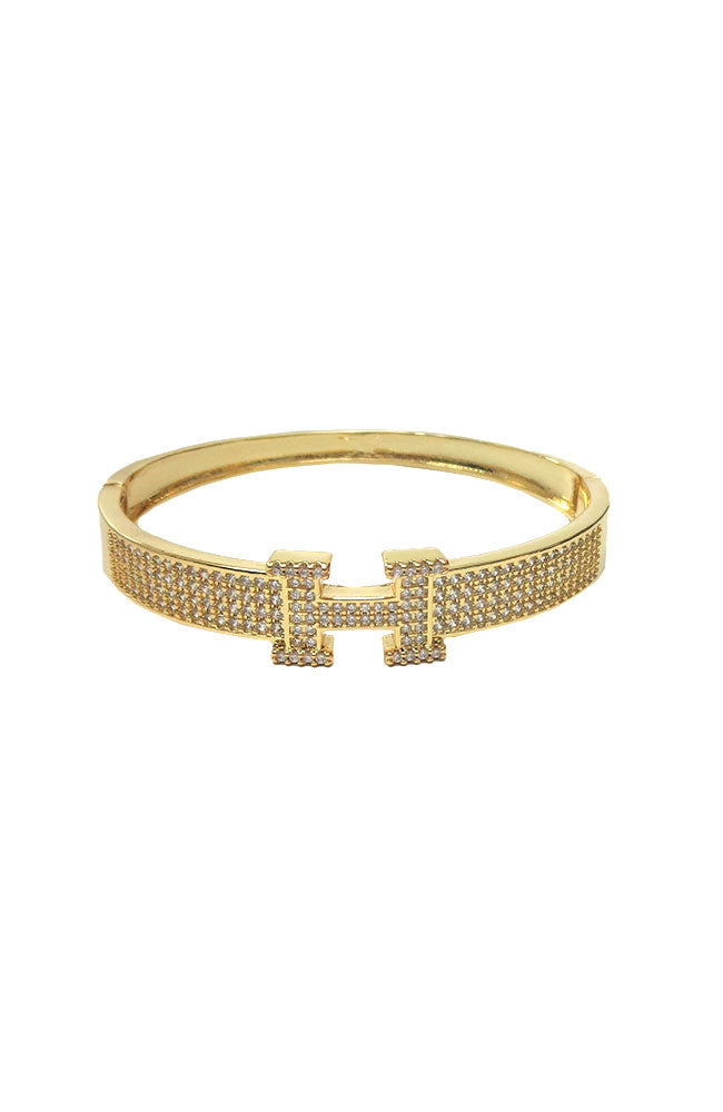 H Bracelet Small CZ Pave