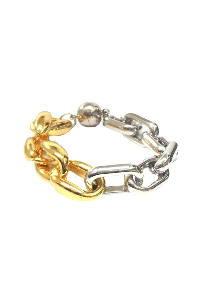 Large Link Bracelet Mixed Metal