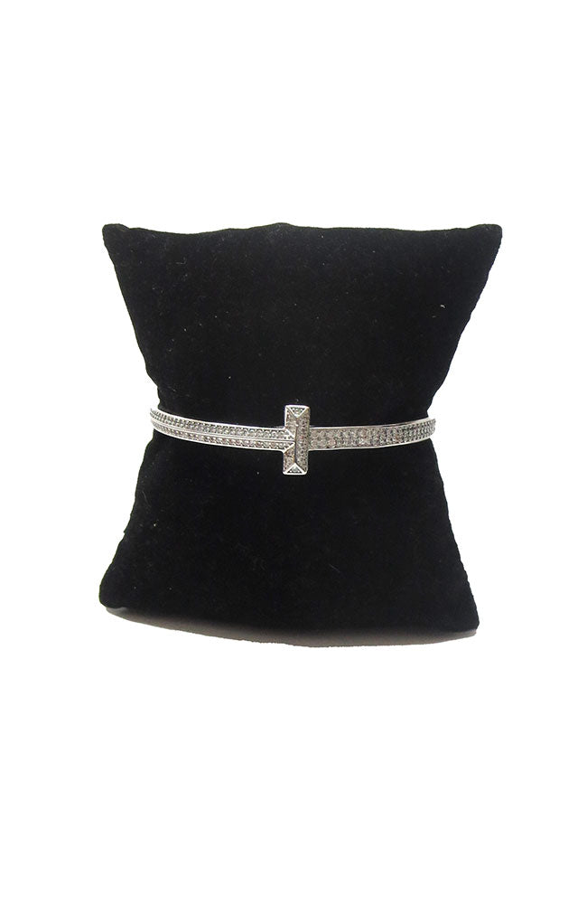 Silver CZ I Bracelet