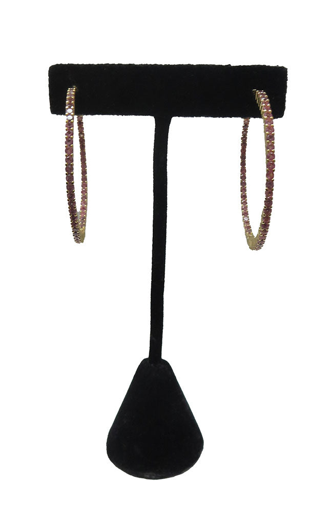 Pink CZ Hoop 1 1/2"
