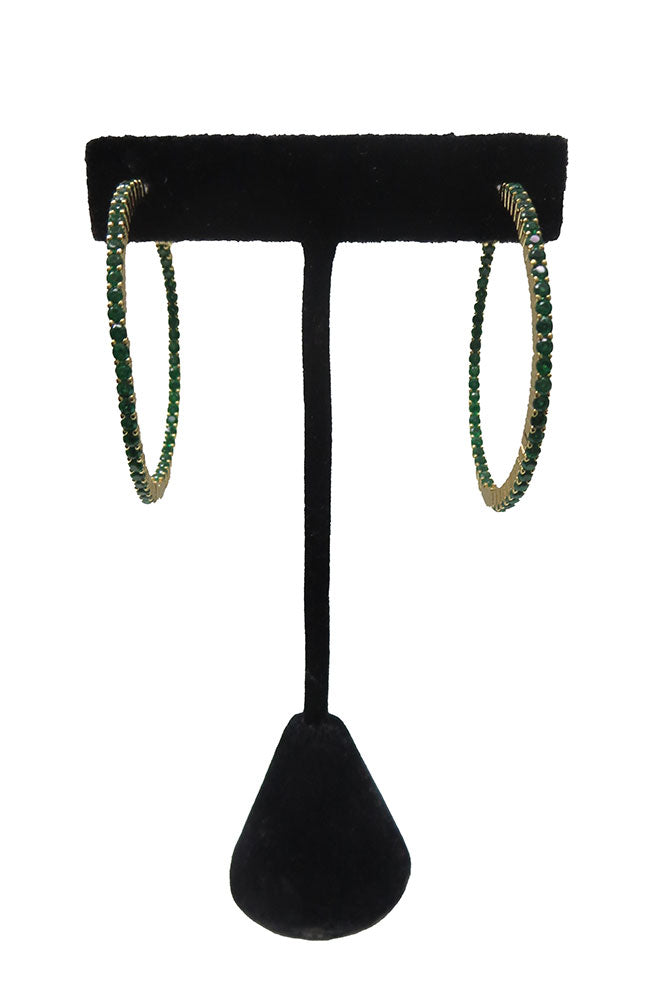 Green CZ Hoop 1 1/2"