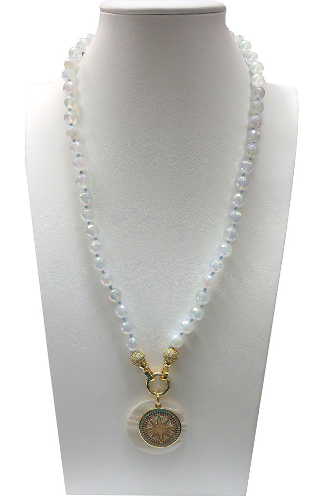 MOP Beads with MOP and Stars Pendant