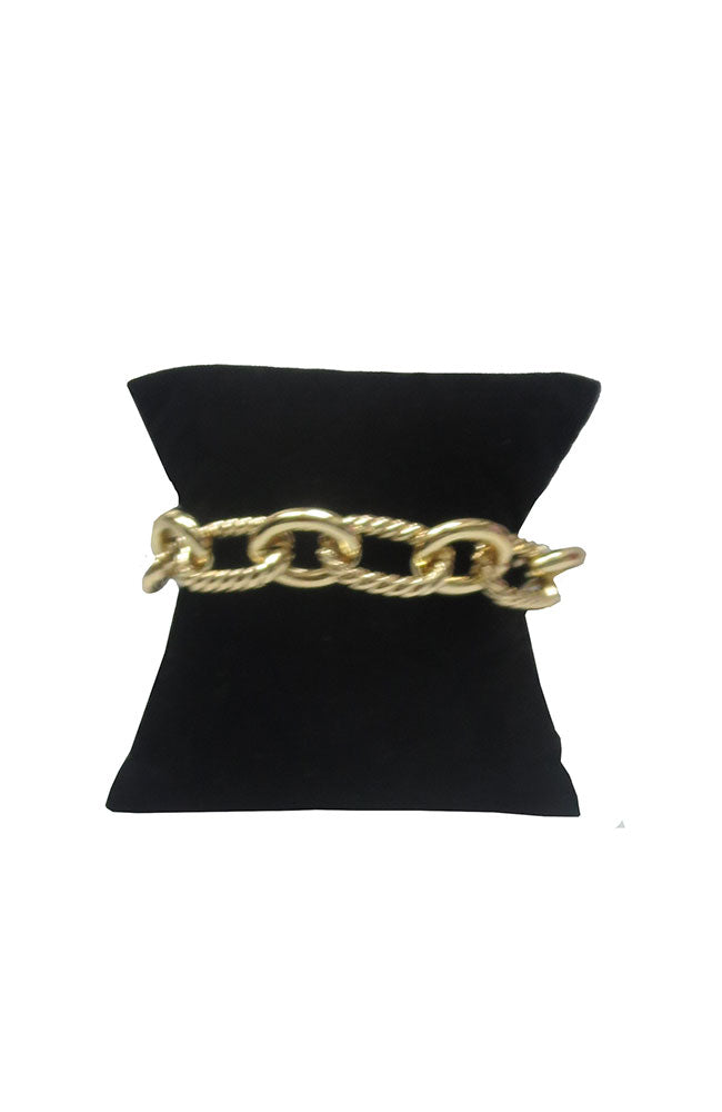 Gold Circle & Rope Chain Bracelet