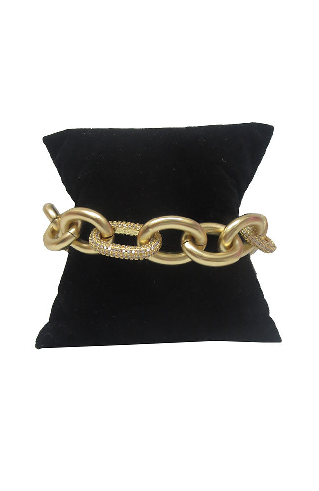 Gold Circle Gold CZ Bracelet