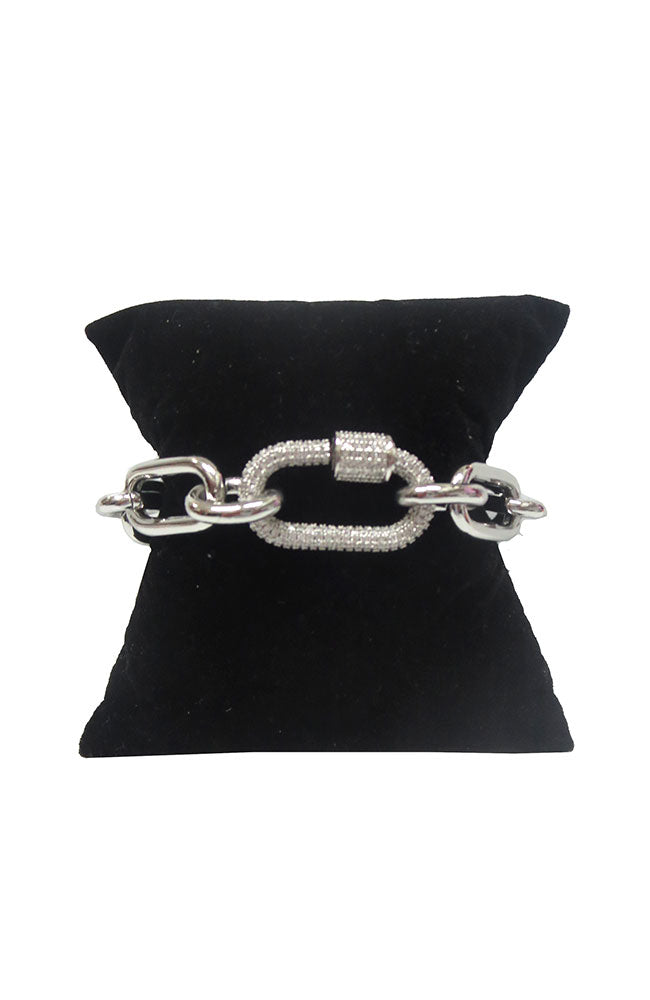 Silver Chain Silver CZ Station Bracelet