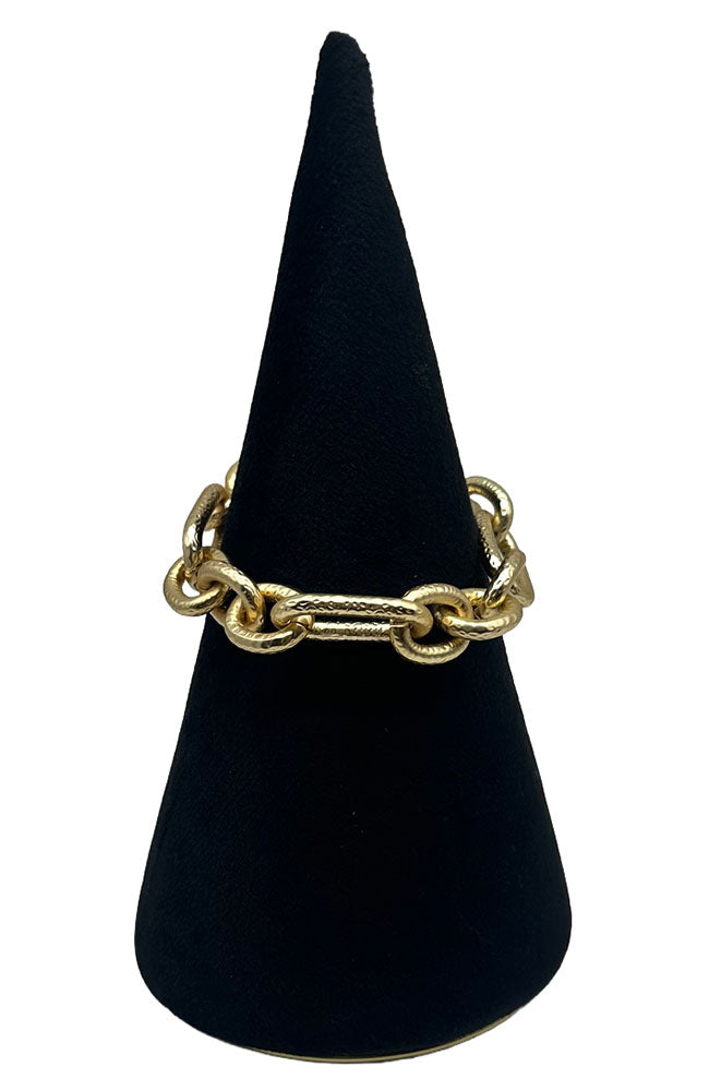 Magnetic Brushed Gold Link Bracelet
