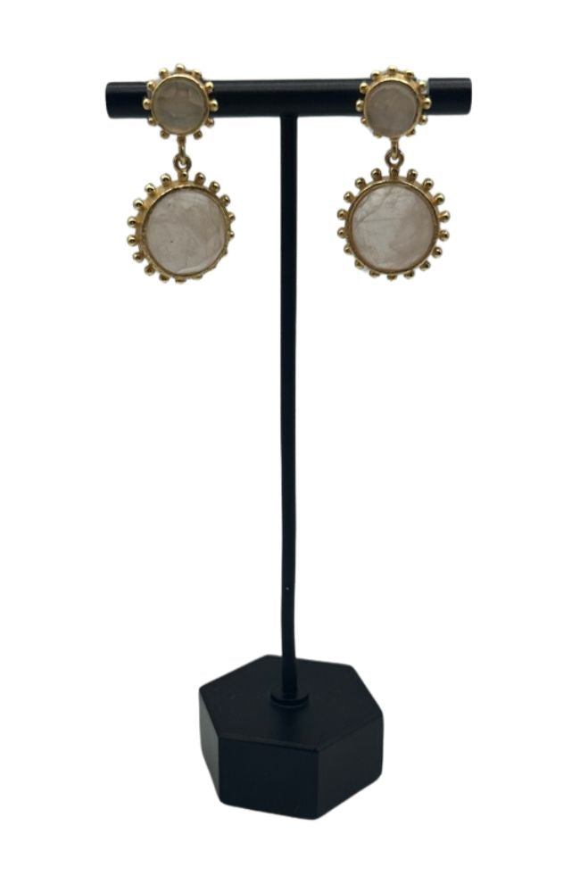 Smoky Pink Round Earring