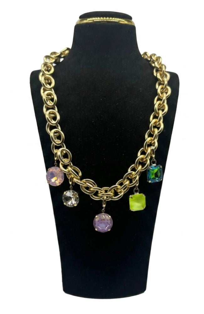 Wicked and Gold Gem Necklace