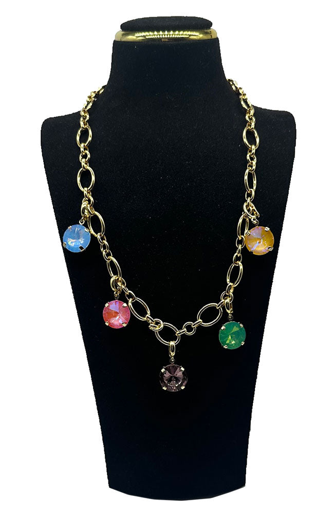 Oval Link Multi Gem Necklace