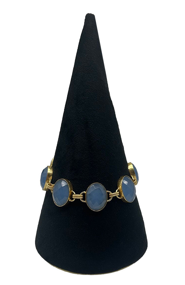 Smoky Blue 6 Gem Bracelet