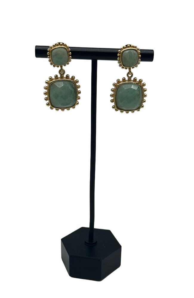 Seafoam Green Square Earring