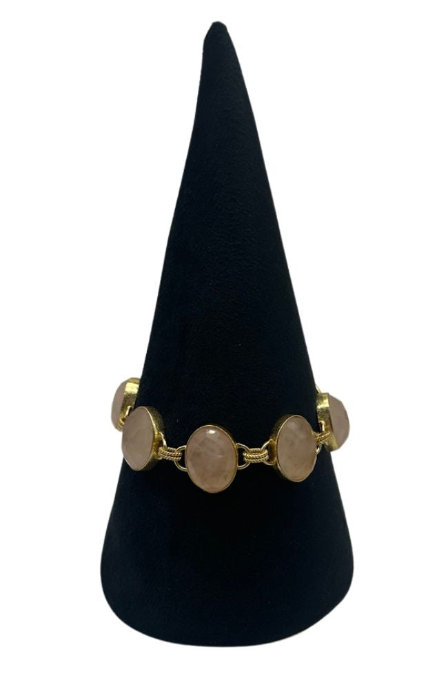 Smoky Pink 6 Gem Bracelet